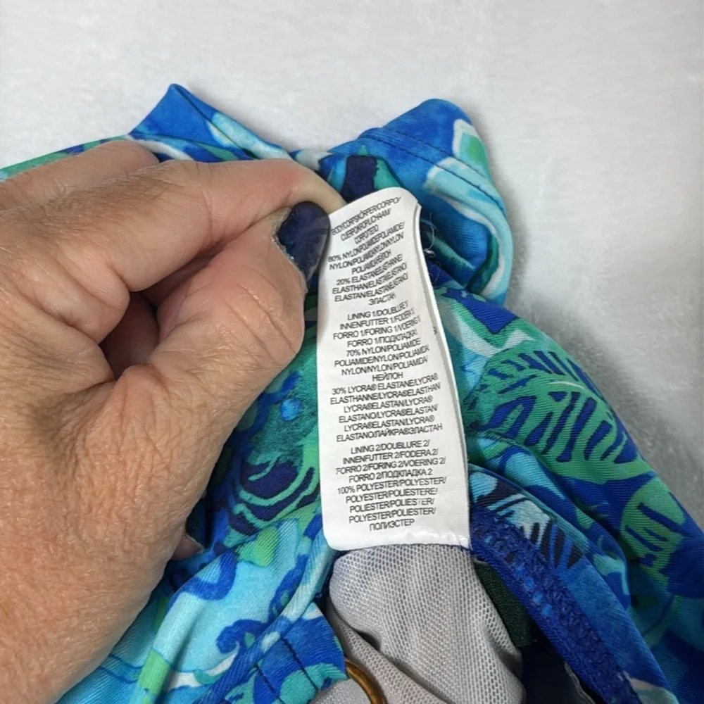 Lauren Ralph Lauren Tankini‎ Swimsuit Top Blue Paisley Pattern Women’s Size 18 W